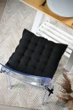 Pernă de scaun Helios 38X38 cm, culoare negru, 100% bumbac - imagine 6