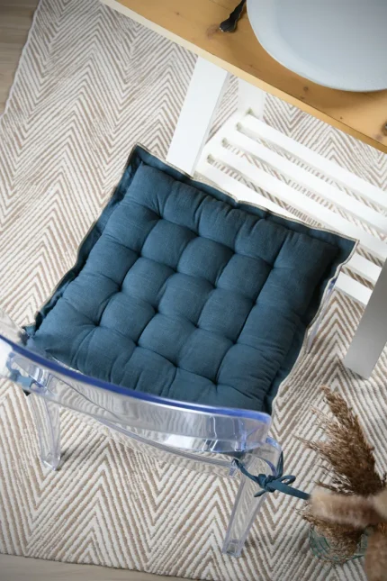 Pernă de scaun Helios 38X38 cm, culoare albastru, 100% bumbac - imagine 6