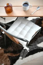 Pernă de scaun Dandy 38X38 cm, culoare crem, 100% poliester - imagine 3