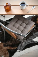 Pernă de scaun Dandy 38X38 cm, culoare greige, 100% poliester - imagine 3