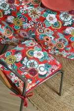 Pernă de scaun Gipsy 38X38 cm, culoare roșu, 100% poliester - imagine 2