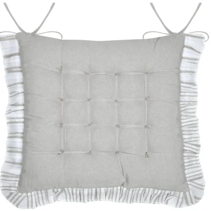 Pernă de scaun Josephine 38X38 cm, culoare crem, 45% poliester 55% bumbac