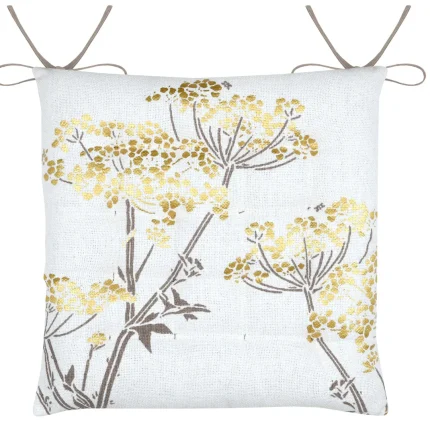 Pernă de scaun Oriana 38X38 cm, culoare auriu, 45% poliester 55% bumbac