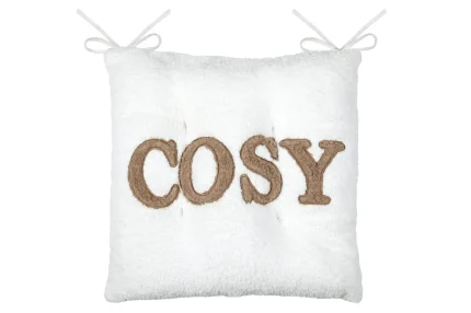 Pernă de scaun Cosylife 38X38 cm, culoare crem, 100% poliester - imagine 4