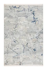 Covor living NOVA LUX 53388B Albastru / Alb