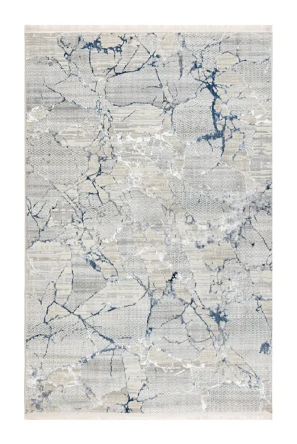 Covor living NOVA LUX 53388B Albastru / Alb - imagine 2