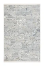 Covor living NOVA LUX 53388B Gri / Alb