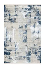 Covor living NOVA LUX 53292B Albastru / Alb