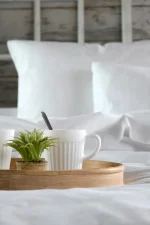 Cearșaf cu elastic Elysee 90X190 cm, culoare alb, 100% bumbac - imagine 3