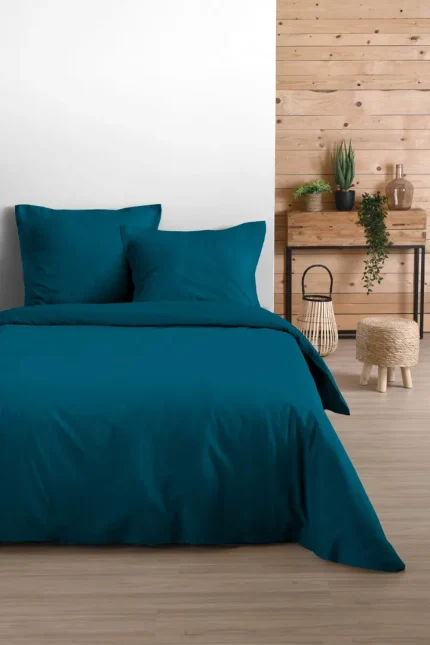 Cearșaf cu elastic Eden 180X200 cm, culoare verde petrol, 100% bumbac - imagine 2