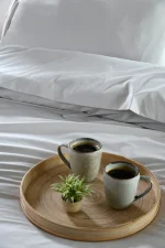 Cearșaf cu elastic Elysee 180X200 cm, culoare Gri deschis, 100% bumbac OEKO TEX - imagine 5