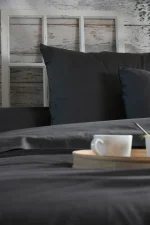 Cearșaf cu elastic Elysee 180X200 cm, culoare antracit, 100% bumbac - imagine 4