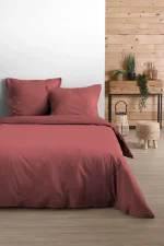Set husă pilotă Eden 240X220 cm, culoare rubiniu, 100% bumbac - imagine 2