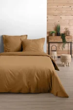 Cearsaf de pilotă Eden pat dublu King Size 260X240 cm, culoare Mustar, 100% bumbac OEKO TEX