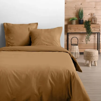 Cearsaf de pilotă Eden pat dublu King Size 260X240 cm, culoare Mustar, 100% bumbac OEKO TEX