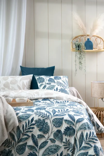 Set husă pilotă Calliope 240X220 cm, culoare verde petrol, 100% bumbac - imagine 5