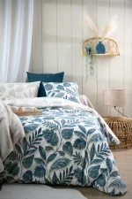 Set husă pilotă Calliope 240X220 cm, culoare verde petrol, 100% bumbac - imagine 6