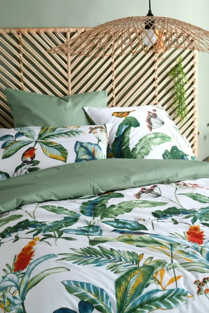 Set husă pilotă Arupana 240X220 cm, culoare verde, 100% bumbac - imagine 5