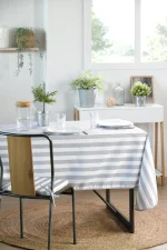 Față de masă Deauville 140X240 cm, culoare natural, 100% poliester - imagine 3