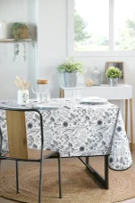 Față de masă Pissenlit 140X240 cm, culoare antracit, 100% poliester - imagine 3