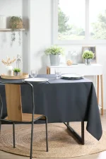 Față de masă Nelson 145X300 cm, culoare antracit, 100% poliester - imagine 2