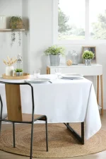 Față de masă Nelson 145X200 cm, culoare alb, 100% poliester - imagine 2