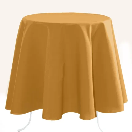 Față de masă Nelson 180 Cm Diametru, culoare muștar, 100% poliester