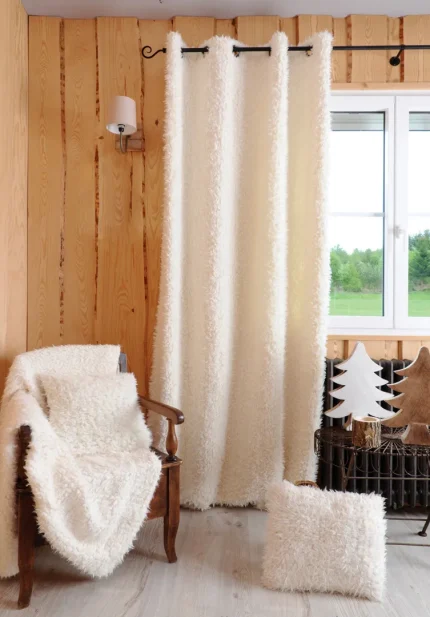 Pătură Mouton 130X160 cm, culoare alb, 100% poliester - imagine 4