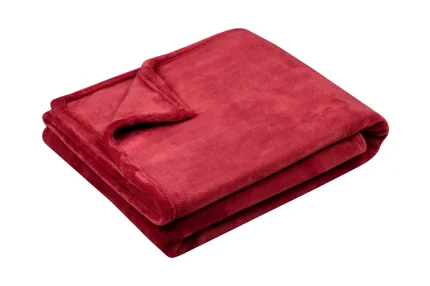 Pătură Doudou 130X160 cm, culoare roșu, 100% poliester - imagine 2