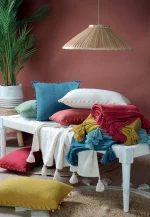 Pătură Sanchez 125X150 cm, culoare roșu, 100% bumbac - imagine 2