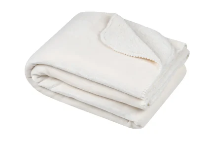 Pătură Michigan 130X160 cm, culoare crem, 100% poliester - imagine 2