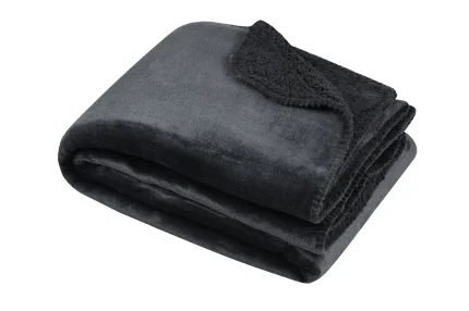 Pătură Michigan 130X160 cm, culoare antracit, 100% poliester - imagine 2