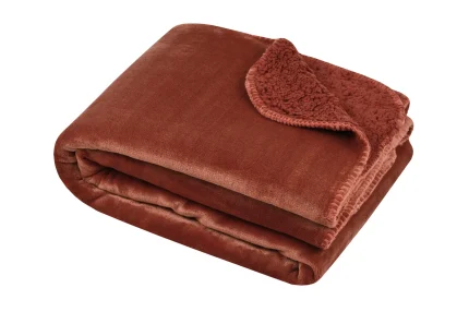 Pătură Michigan 130X160 cm, culoare arămiu, 100% poliester - imagine 2