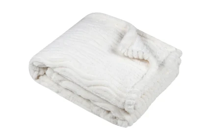 Pătură Columbia 130X160 cm, culoare crem, 100% poliester - imagine 2