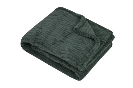 Pătură Columbia 130X160 cm, culoare verde, 100% poliester - imagine 2