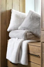 Pătură Bostan 130X160 cm, culoare crem, 100% poliester - imagine 3