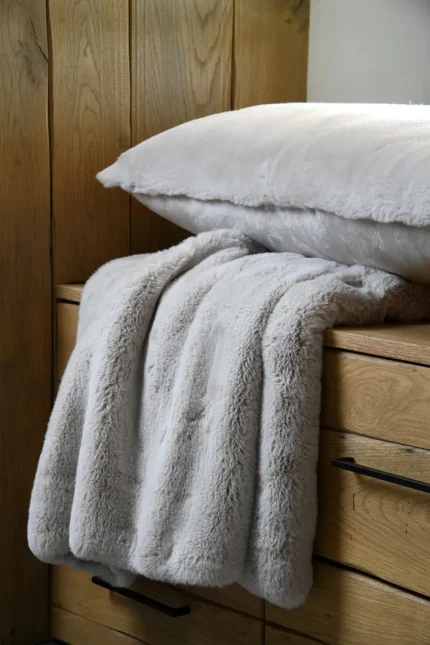 Pătură Bostan 130X160 cm, culoare natural, 100% poliester - imagine 4