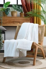 Pătură Coline 125X150 cm, culoare Crem, 100% bumbac