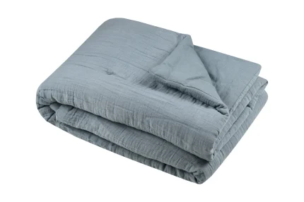 Pătură Coline 125X150 cm, culoare bleu, 100% bumbac - imagine 2