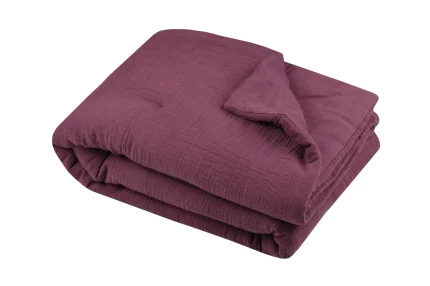 Pătură Coline 125X150 cm, culoare visiniu, 100% bumbac - imagine 2