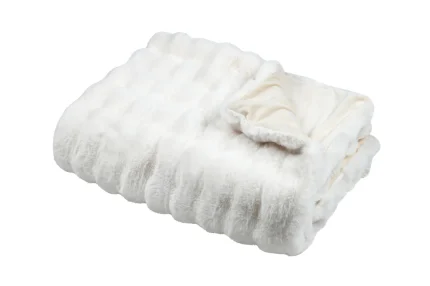 Pătură Nebraska 130X150 cm, culoare crem, 100% poliester - imagine 2