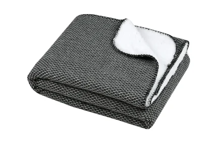 Pătură Dookie 130X160 cm, culoare negru/alb, 100% poliester - imagine 2