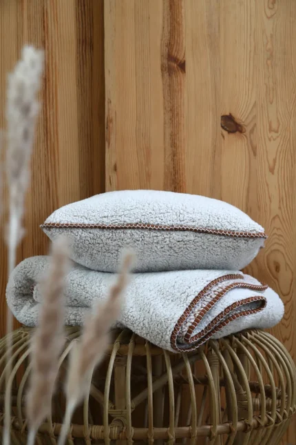 Pătură Winston 130X160 cm, culoare natural, 100% poliester - imagine 4