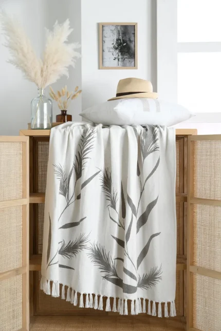 Pătură Pampa 125X150 cm, culoare crem, 45% poliester 55% bumbac - imagine 3