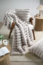 Pătură Polary 130X160 Cm, culoare crem, 100% poliester - imagine 3