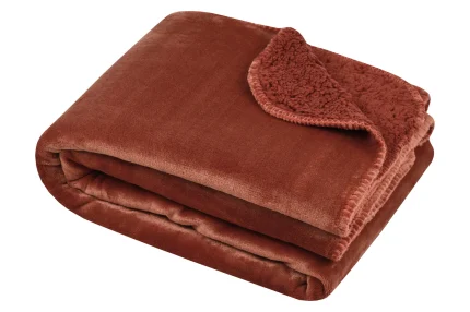 Pătură Michigan 180X220 cm, culoare arămiu, 100% poliester - imagine 2