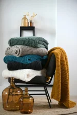 Pătură Columbia 180X220 cm, culoare natural, 100% poliester - imagine 3