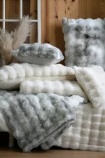 Pătură Nebraska 180X220 cm, culoare gri perlă, 100% poliester - imagine 3