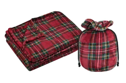 Pătură Willis 140X200 cm, culoare roșu, 100% poliester - imagine 2