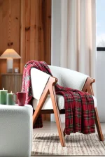 Pătură Willis 140X200 cm, culoare roșu, 100% poliester - imagine 7